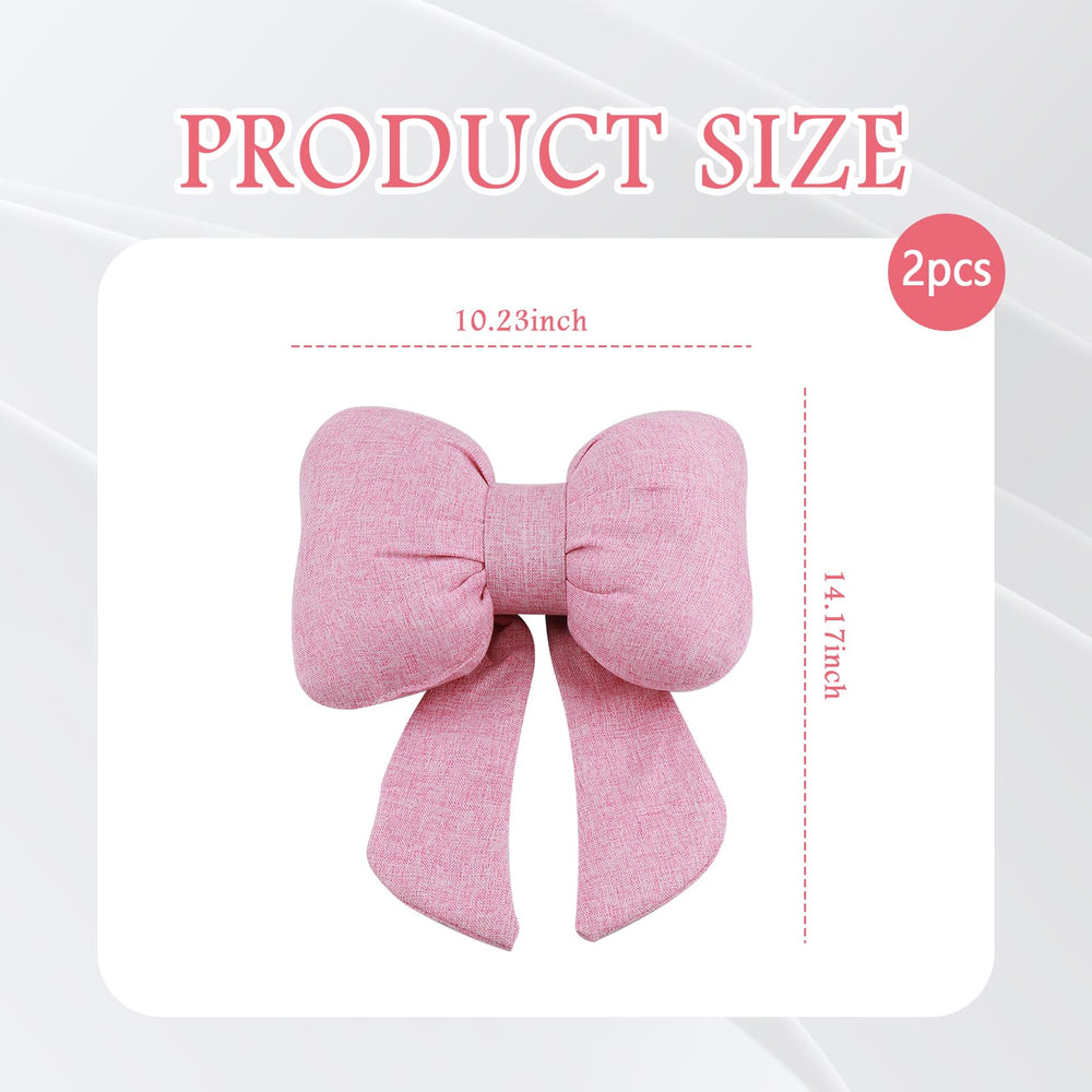 Figpade bow headrest pillow pink detail demonstrates stylish decor and comfortable positioning.