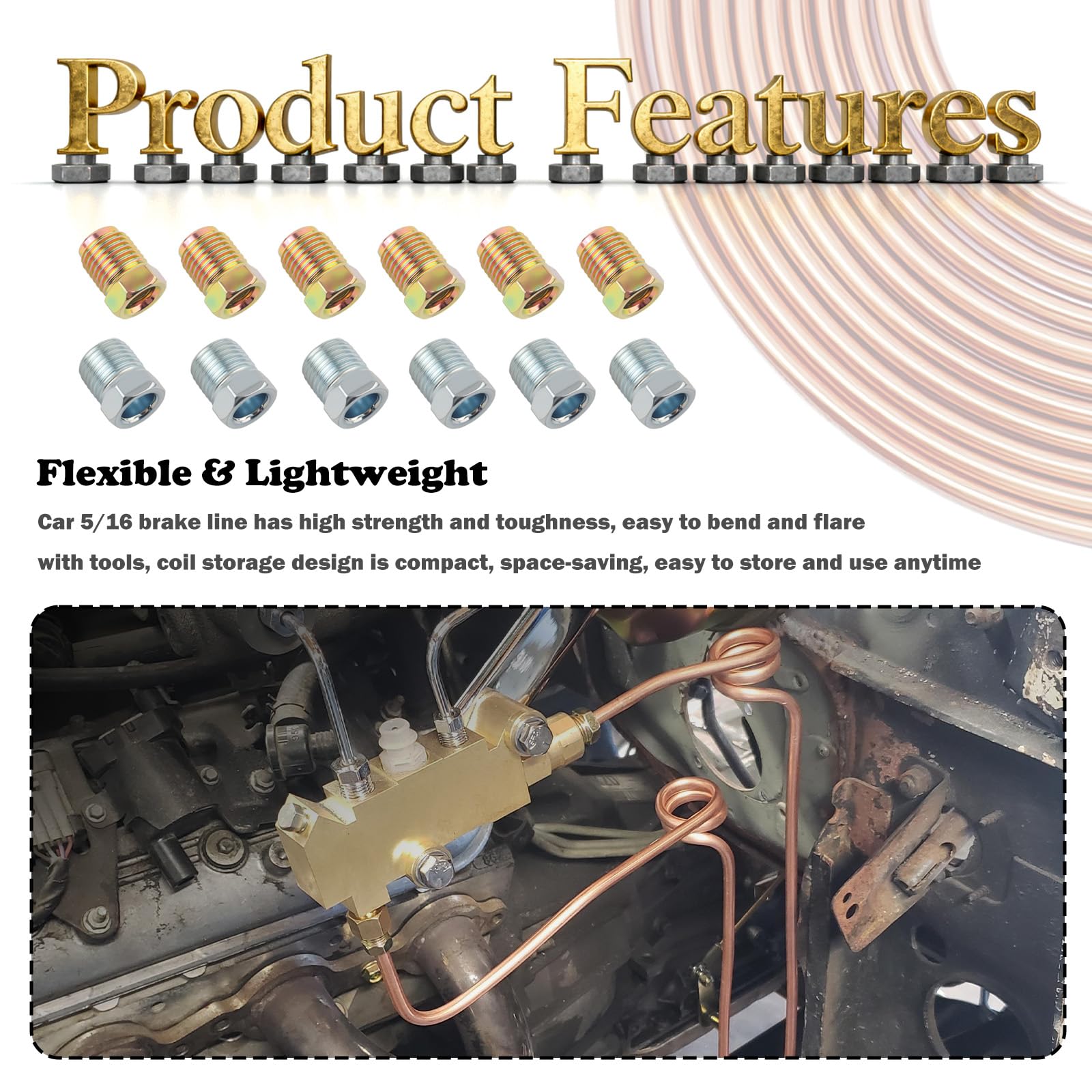 Figpade brake line kit fits cars, SUVs and trucks for versatile maintenance