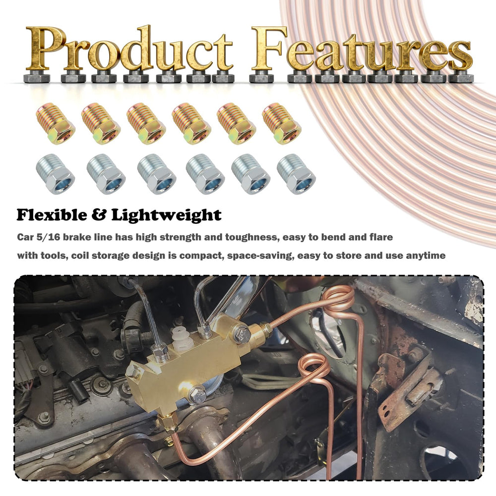 Figpade brake line kit fits cars, SUVs and trucks for versatile maintenance
