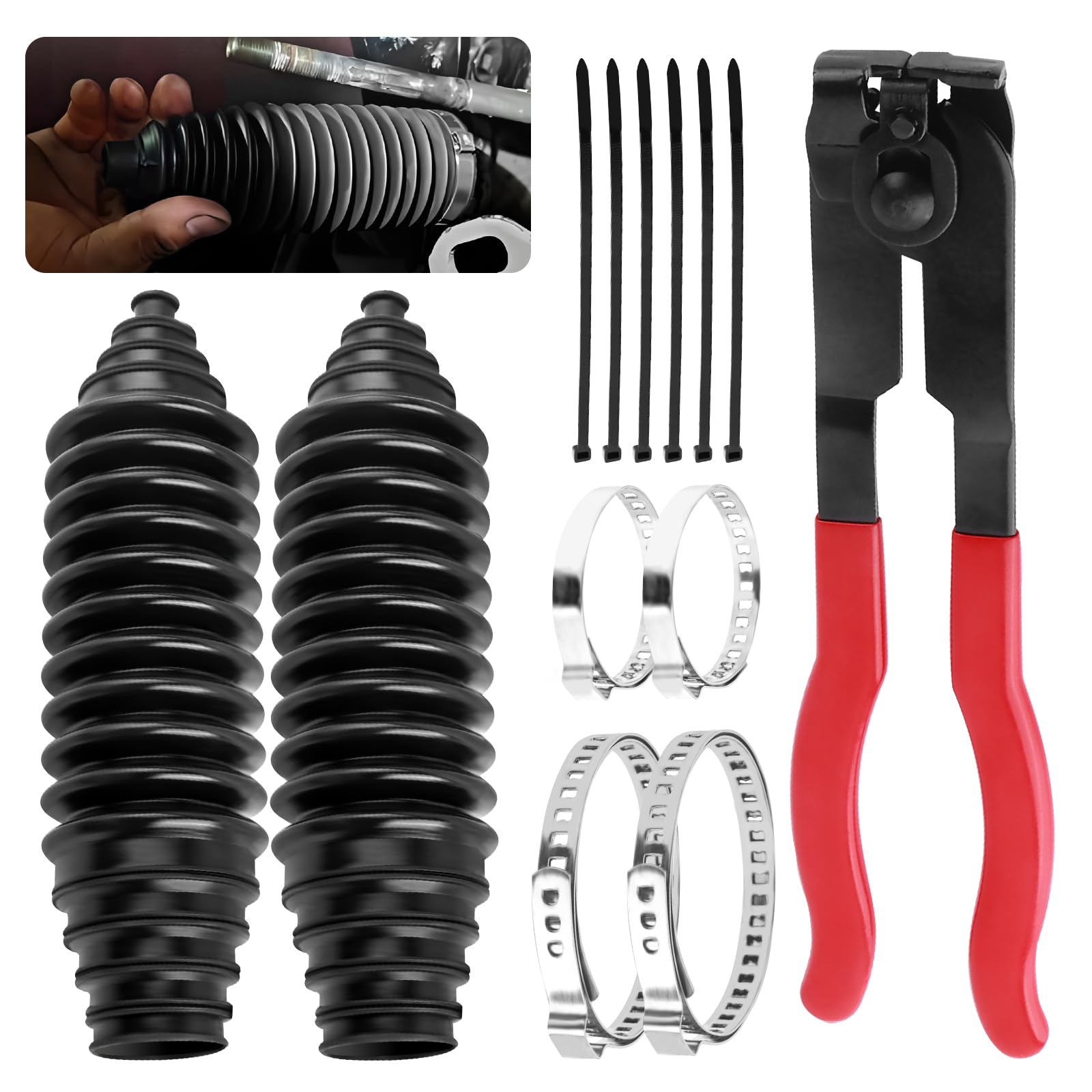 Figpade inner tie rod boot kit assembly for DIY installation