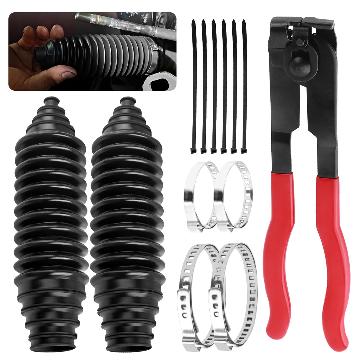 Figpade inner tie rod boot kit assembly for DIY installation