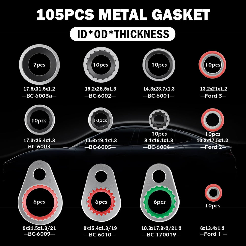 Figpade rubber O-rings in 90pcs variety for reliable AC seals