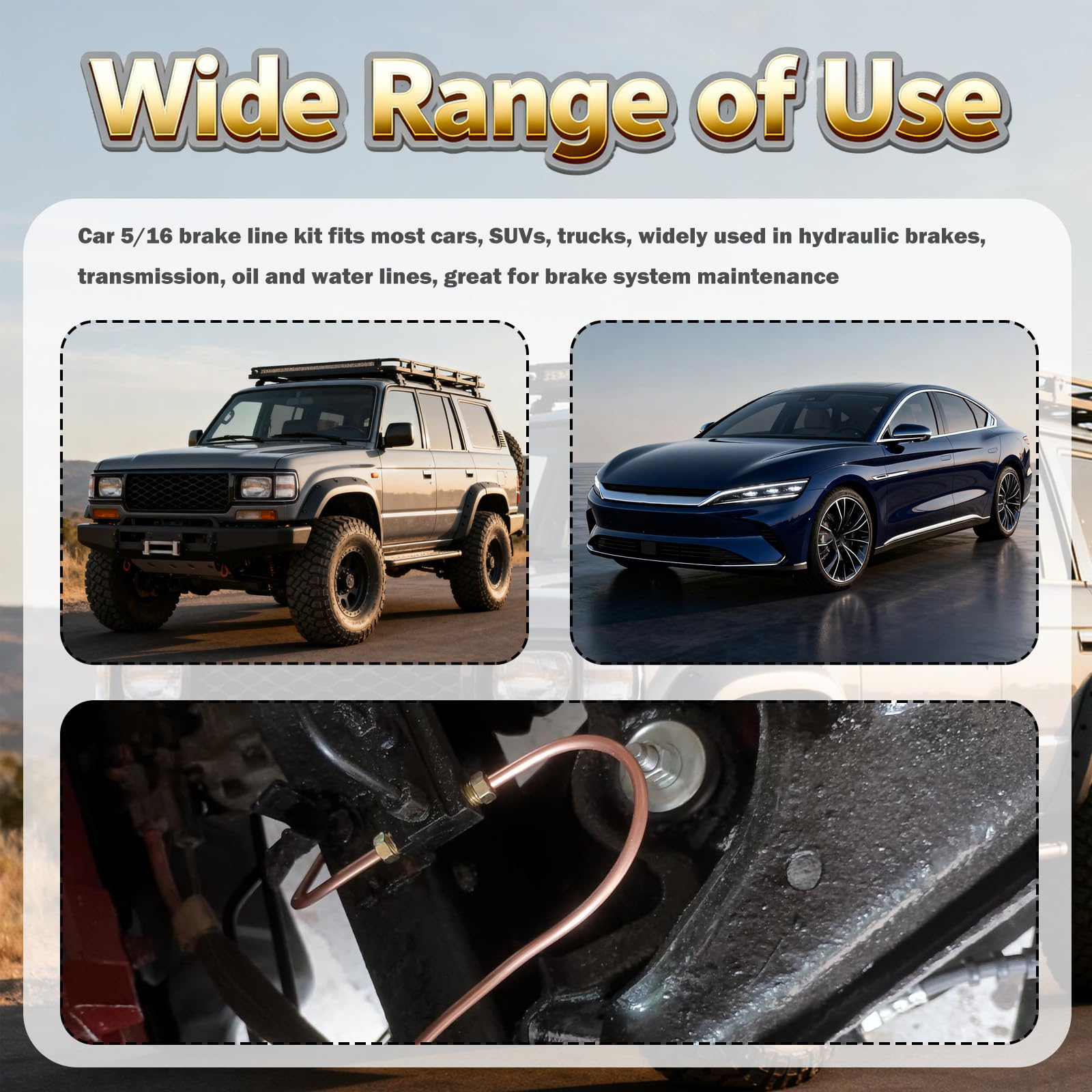 Figpade brake line kit ready for on-vehicle repairs