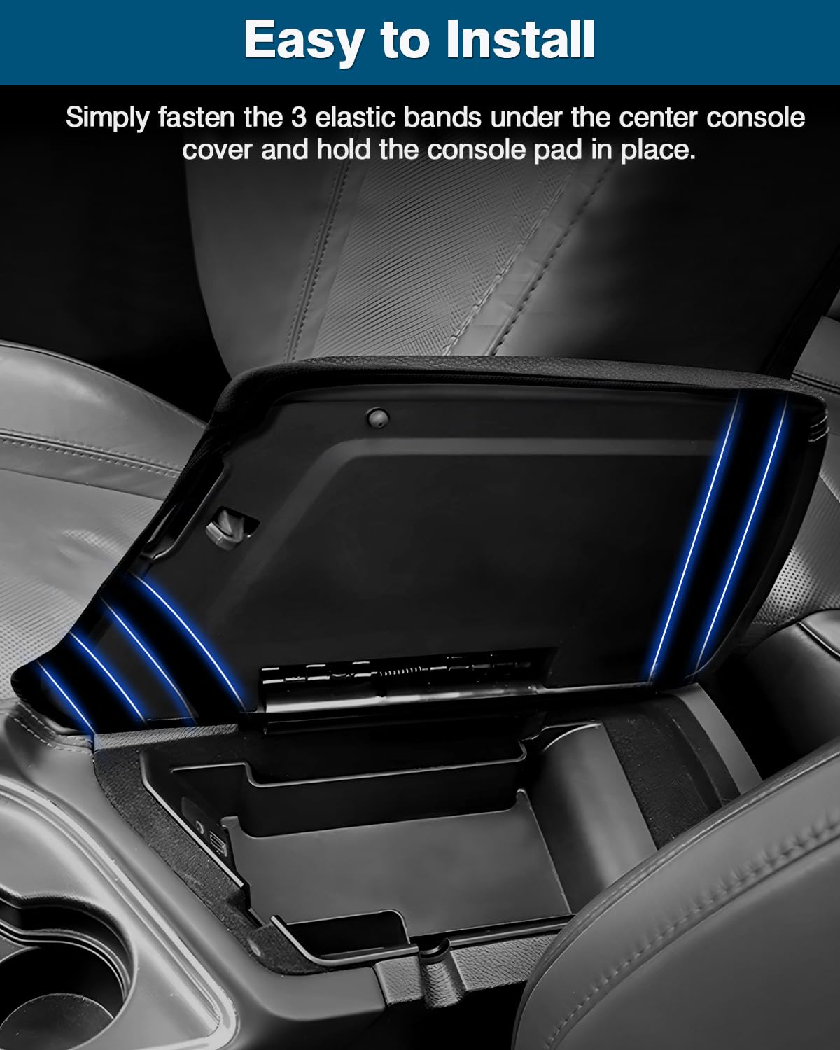 FIILINES center console cover durable microfiber leather for long-lasting protection.