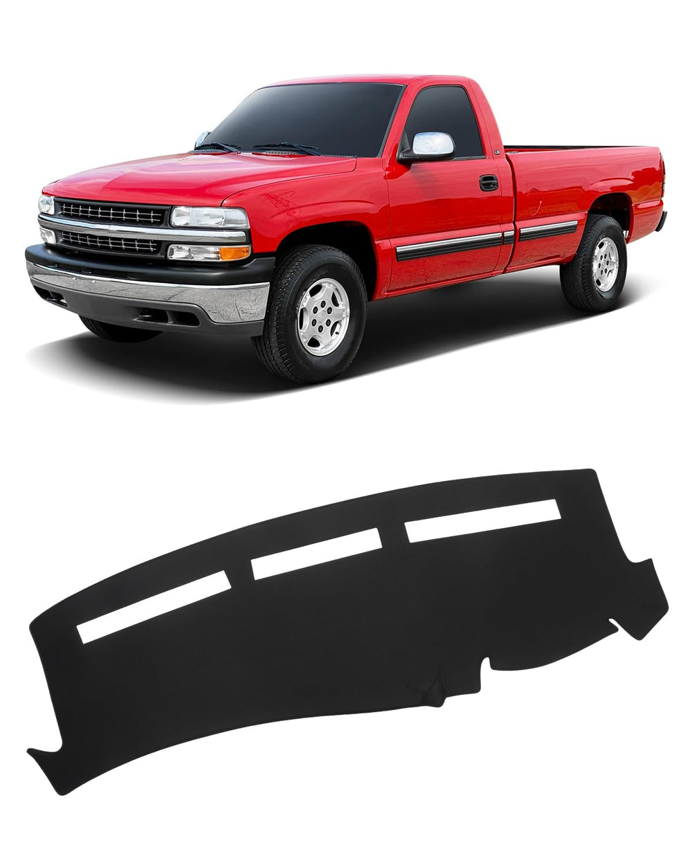 FIILINES dash cover for Chevrolet Silverado and GMC Sierra shields glare and protects the dashboard.