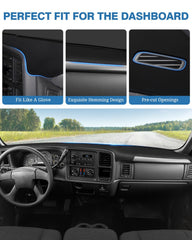 FIILINES dash cover for Chevrolet Tahoe protects from sun, reducing glare and fading.