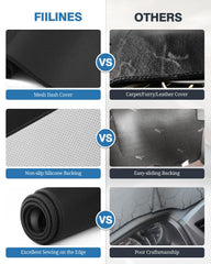 FIILINES dash cover for Chevrolet Avalanche preserves interior look and blocks sun heat.