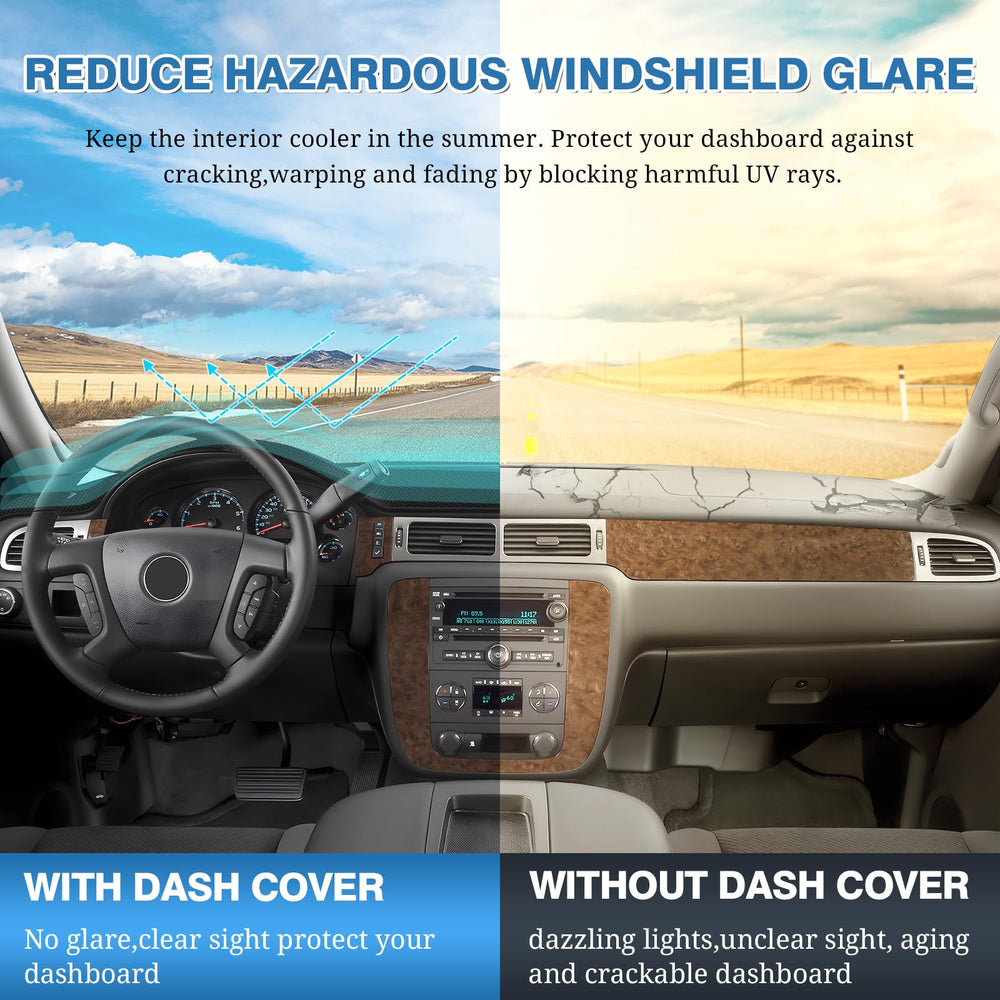 FIILINES dash cover for Silverado 1500-2500-3500 protects the dash during daily use.