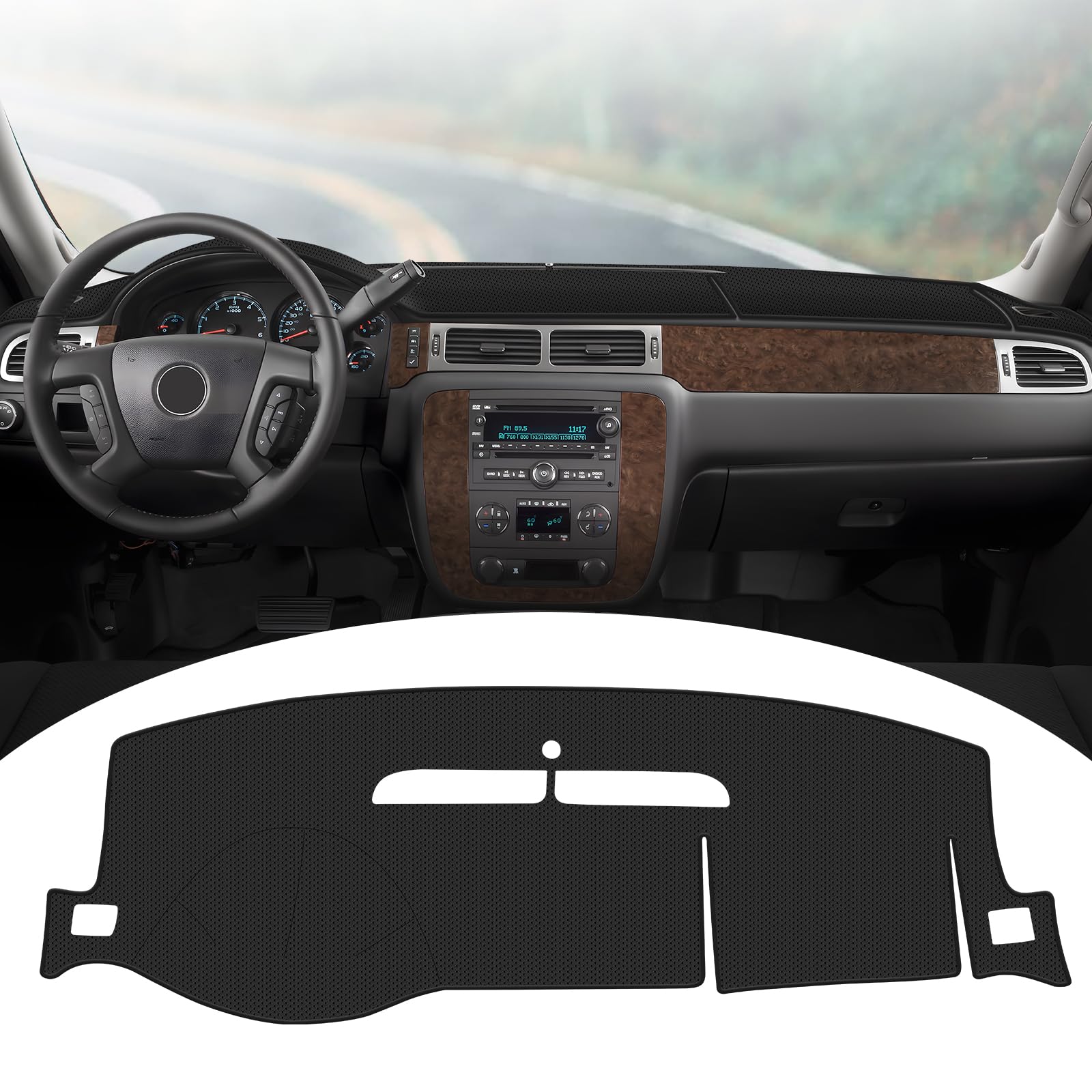 FIILINES dash cover for Tahoe reduces glare and protects the dashboard.