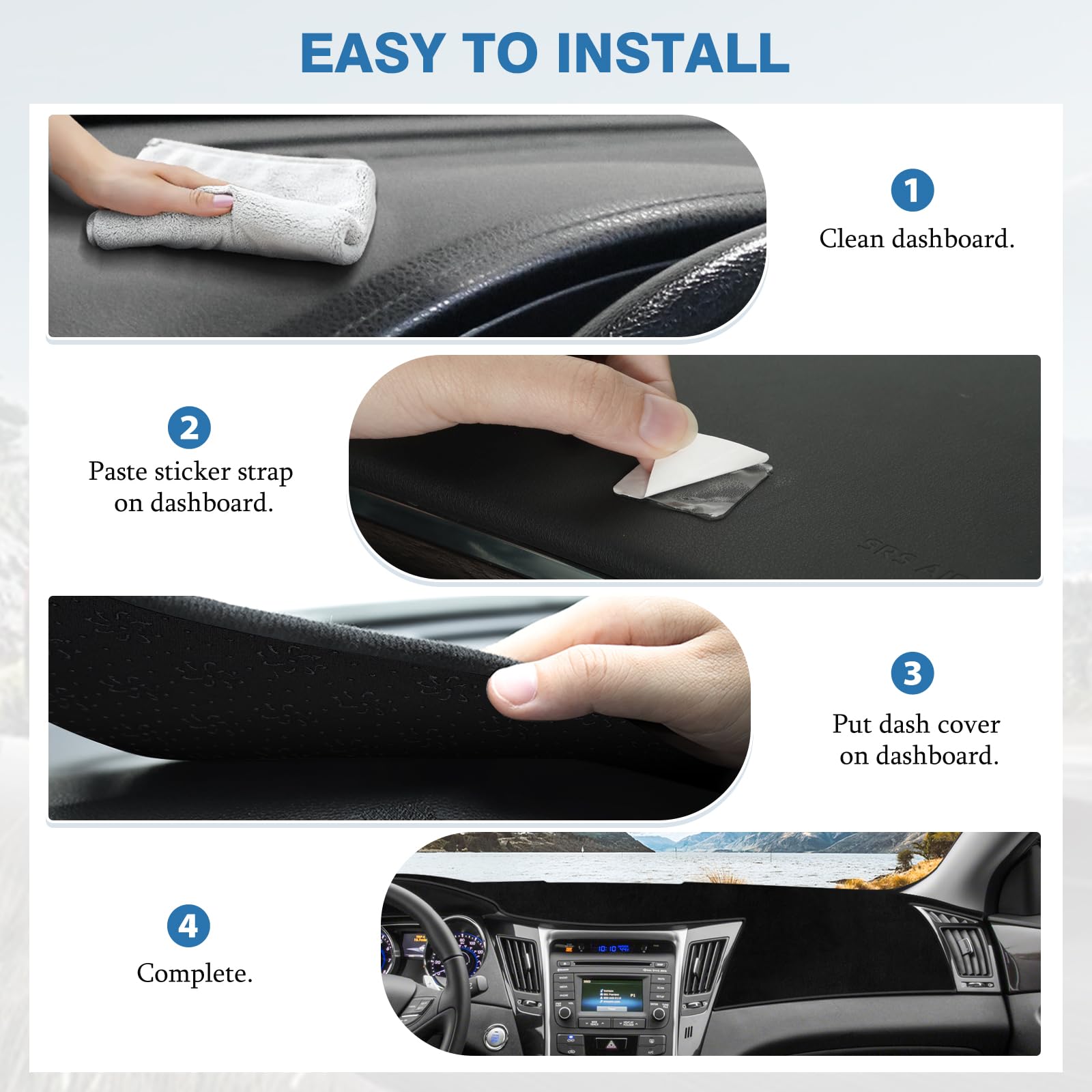 FIILINES dash cover designed for Hyundai Sonata adds a refined interior look.