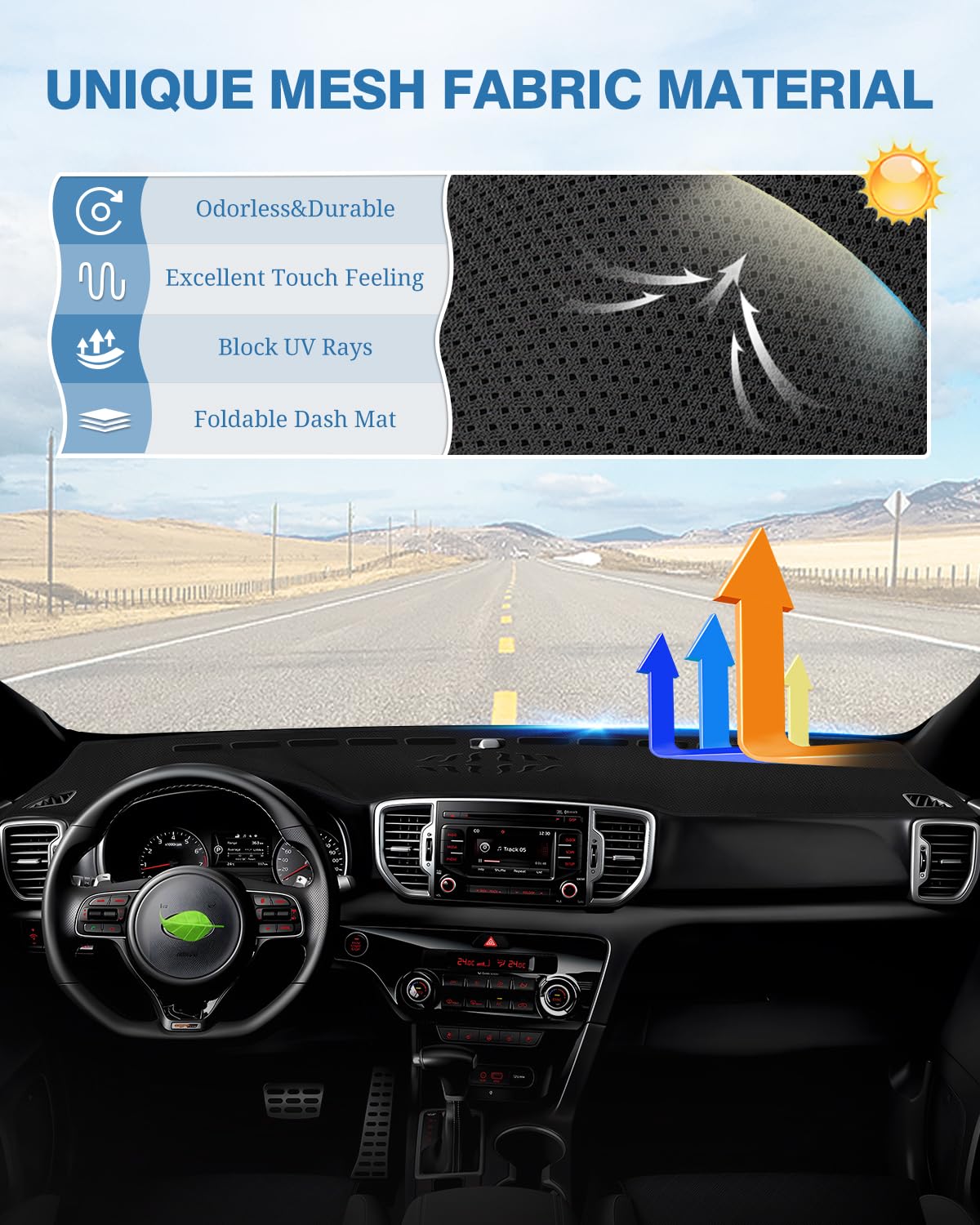 FIILINES dash cover glare reduction helps safer driving and visibility.
