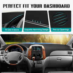 FIILINES dash cover with nonslip silicone backing stays flat.