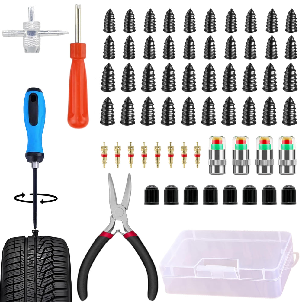 Filiouce tire plug kit 64 pcs ready for roadside repair