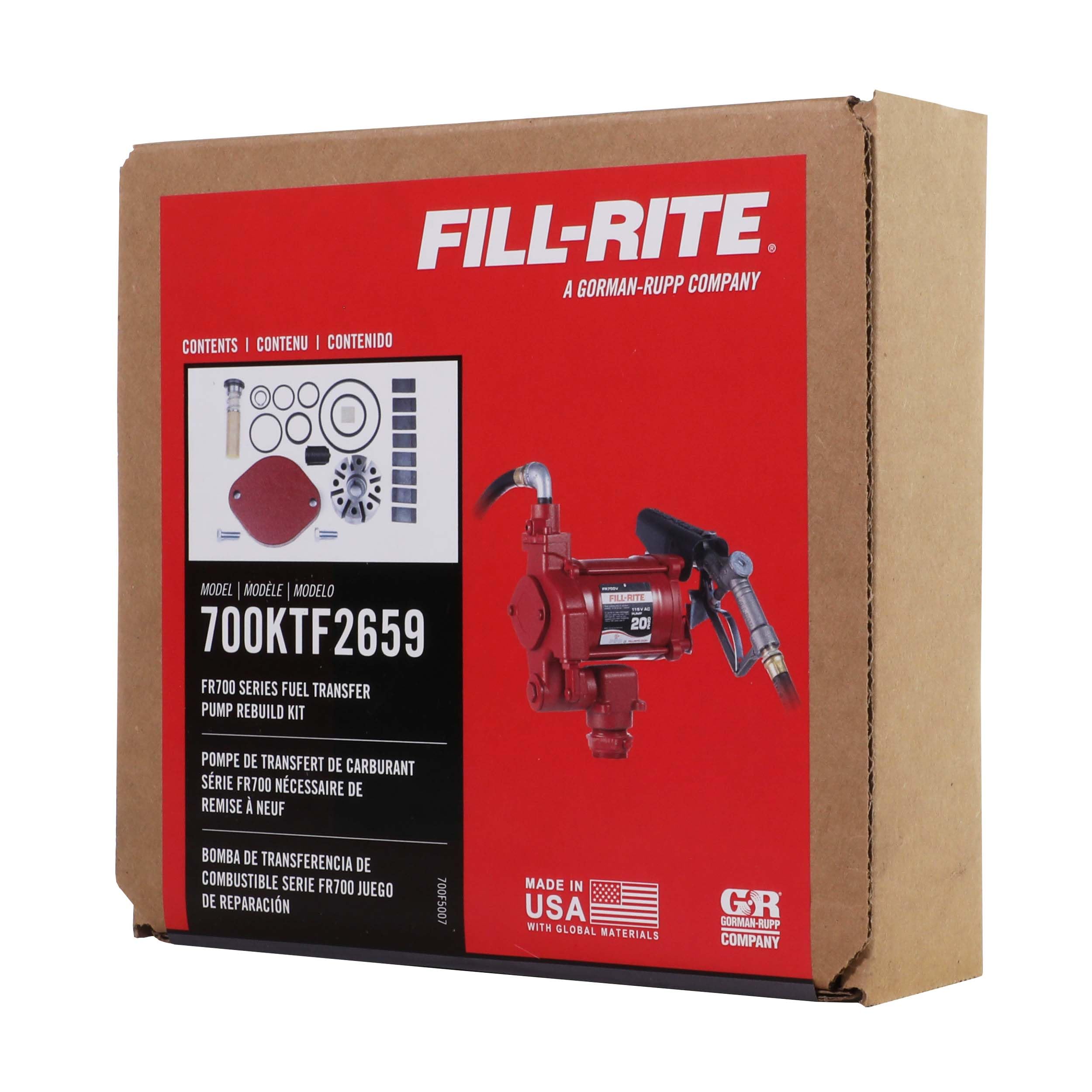 Fill-Rite 700KTF2659 kit enables on-site repair and quick maintenance.