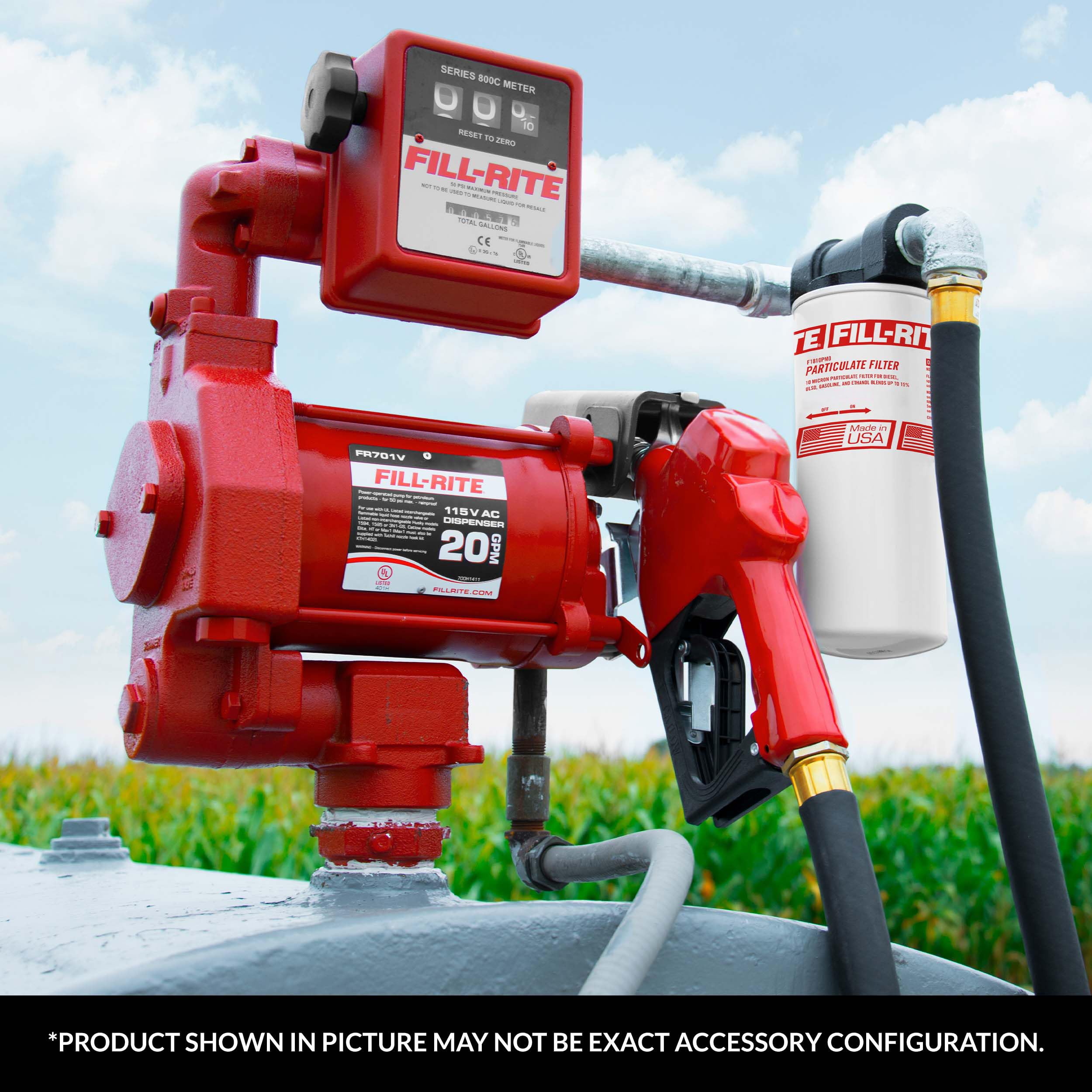 Fill-Rite F1810PM0 suitable for gasoline and diesel transfers.