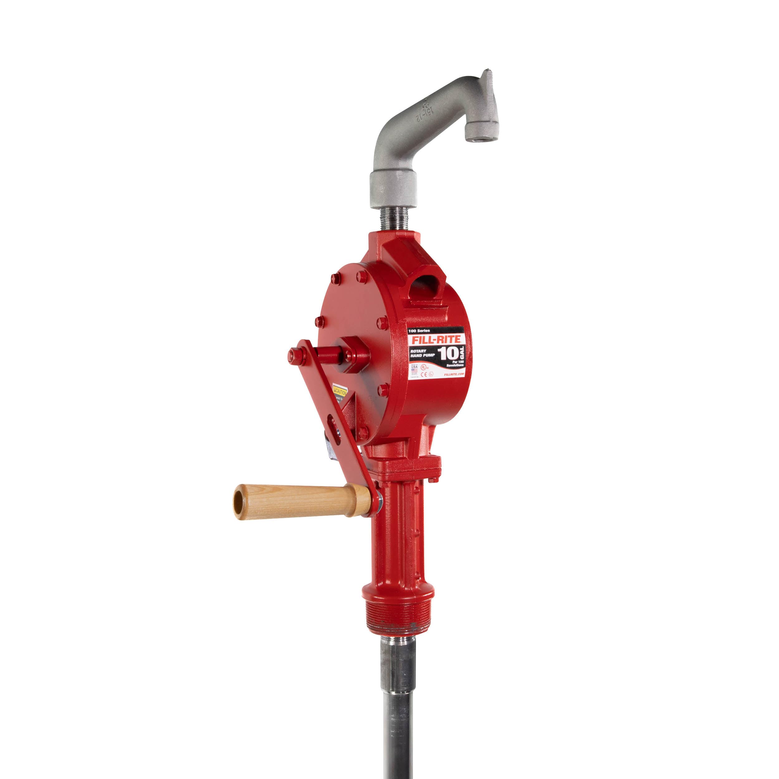 Fill-Rite FR113 front view showing portable fuel transfer pump for on-site use