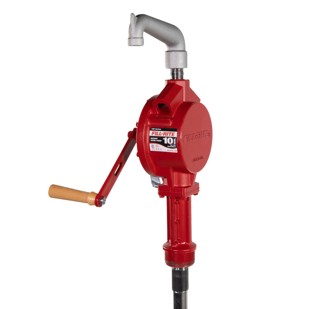 Fill-Rite FR113 side view highlighting compact pump for easy transport