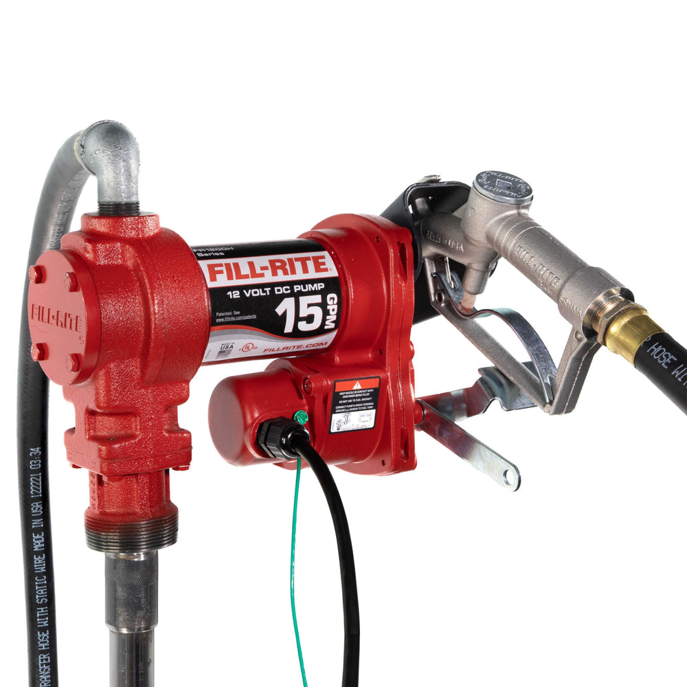 Fill-Rite FR1210H pump front view with rugged cast iron body for heavy‑duty use.