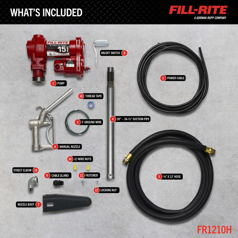 Manual nozzle on the FR1210H enables precise fueling during first use.