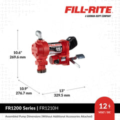 34-inch suction pipe on the FR1210H reaches tank depths for flexible mounting.