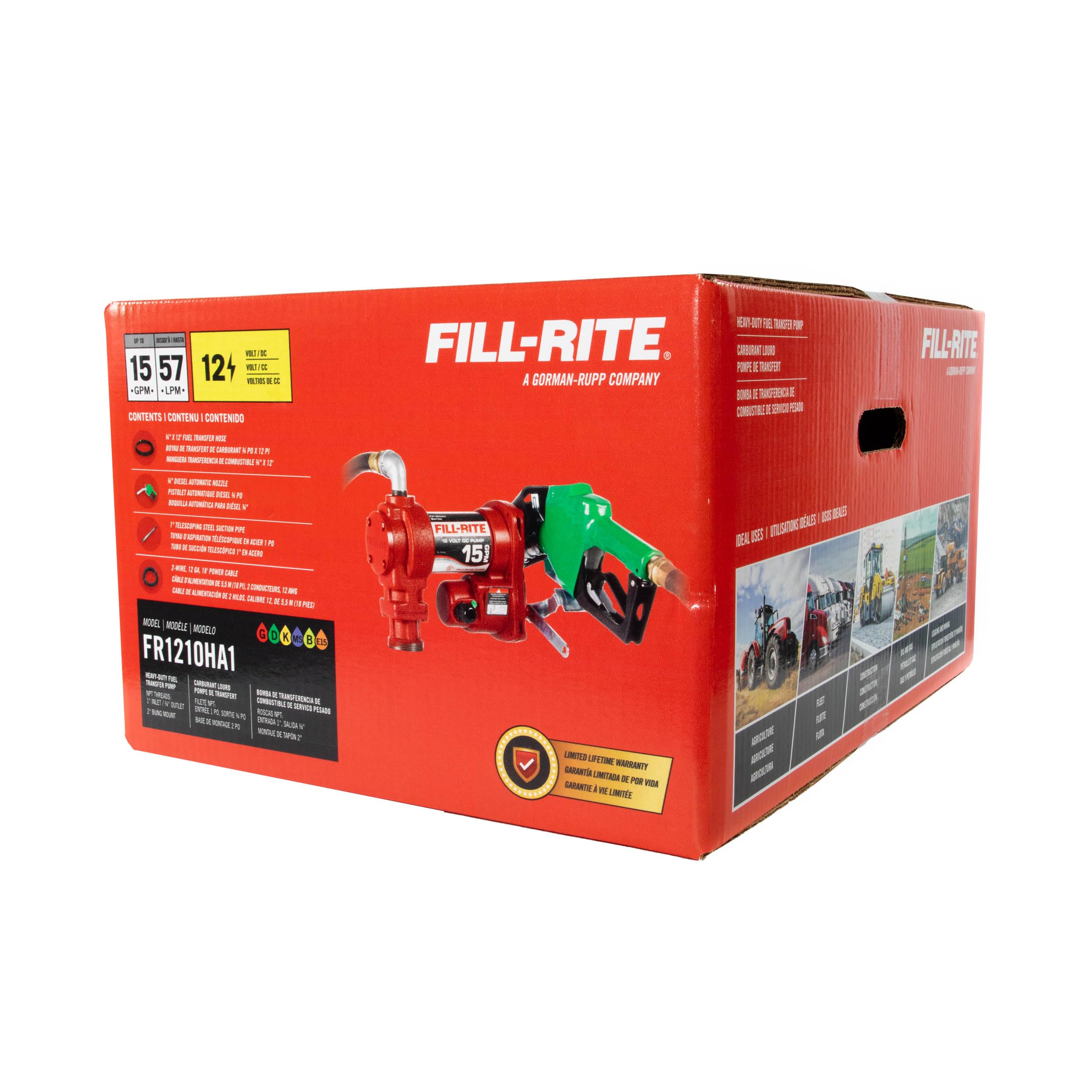 FR1210HA1 PTFE tape included for leak-free fittings