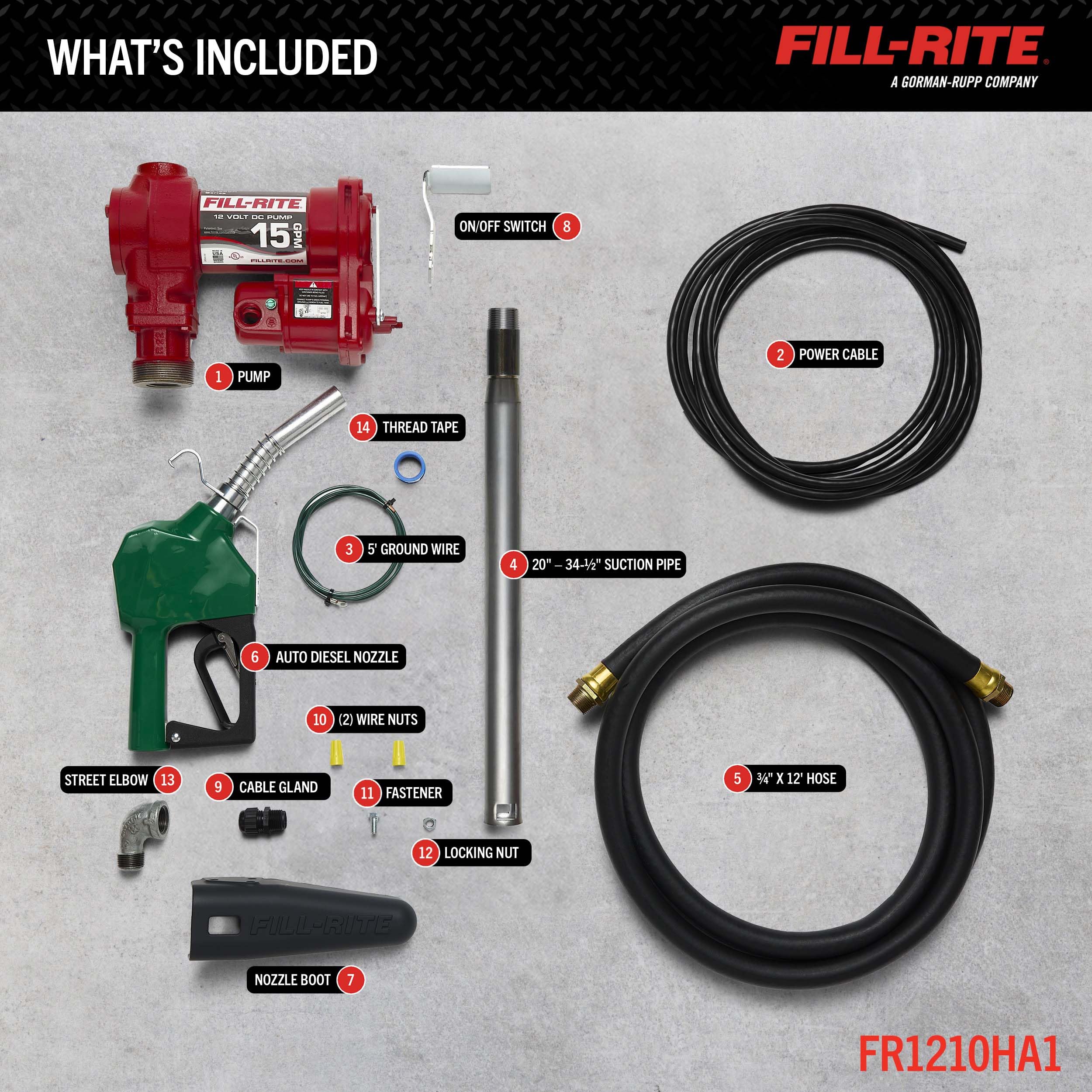FR1210HA1 telescoping suction pipe extended for easy priming