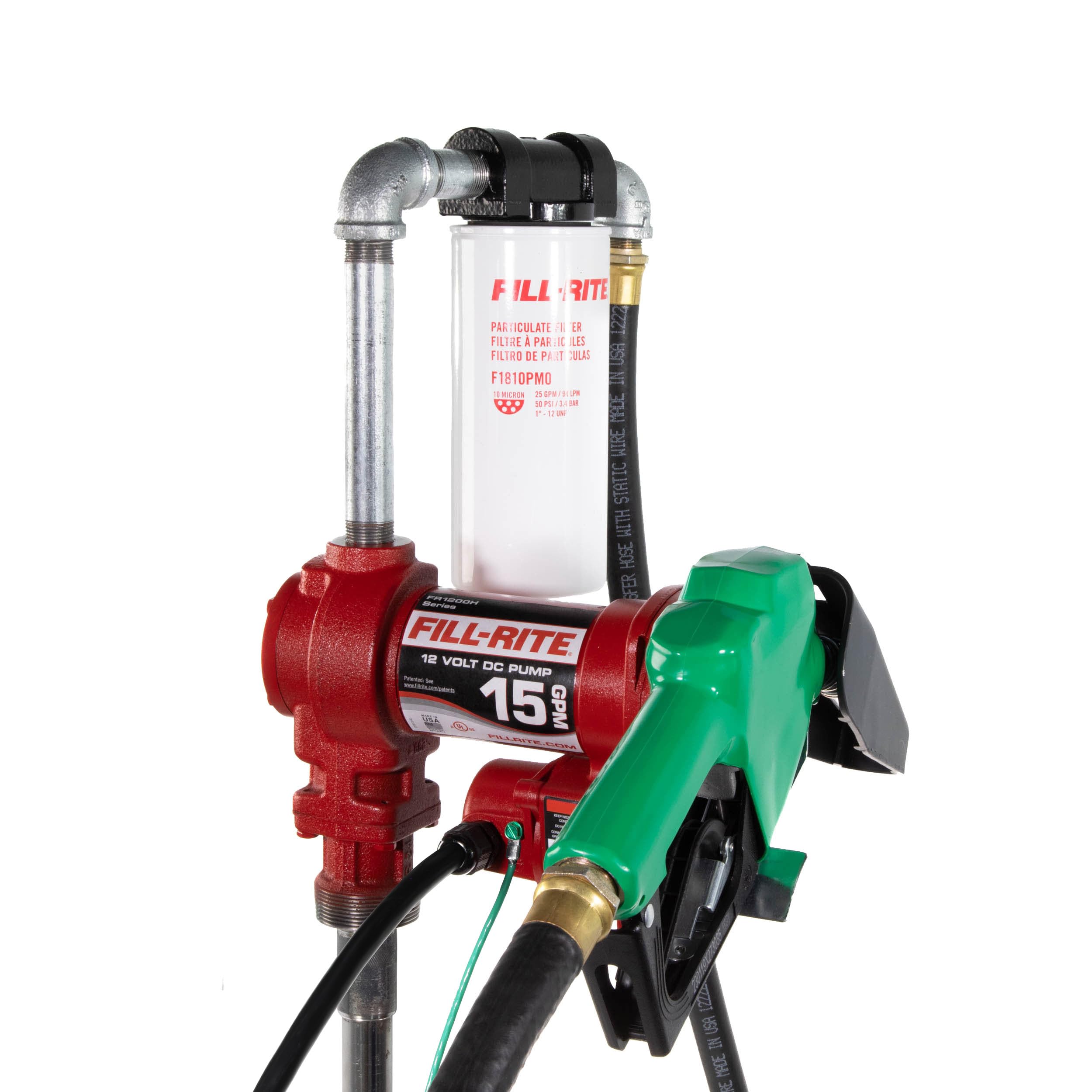 Fill-Rite FR1210HA1F automatic nozzle ready for quick transfers