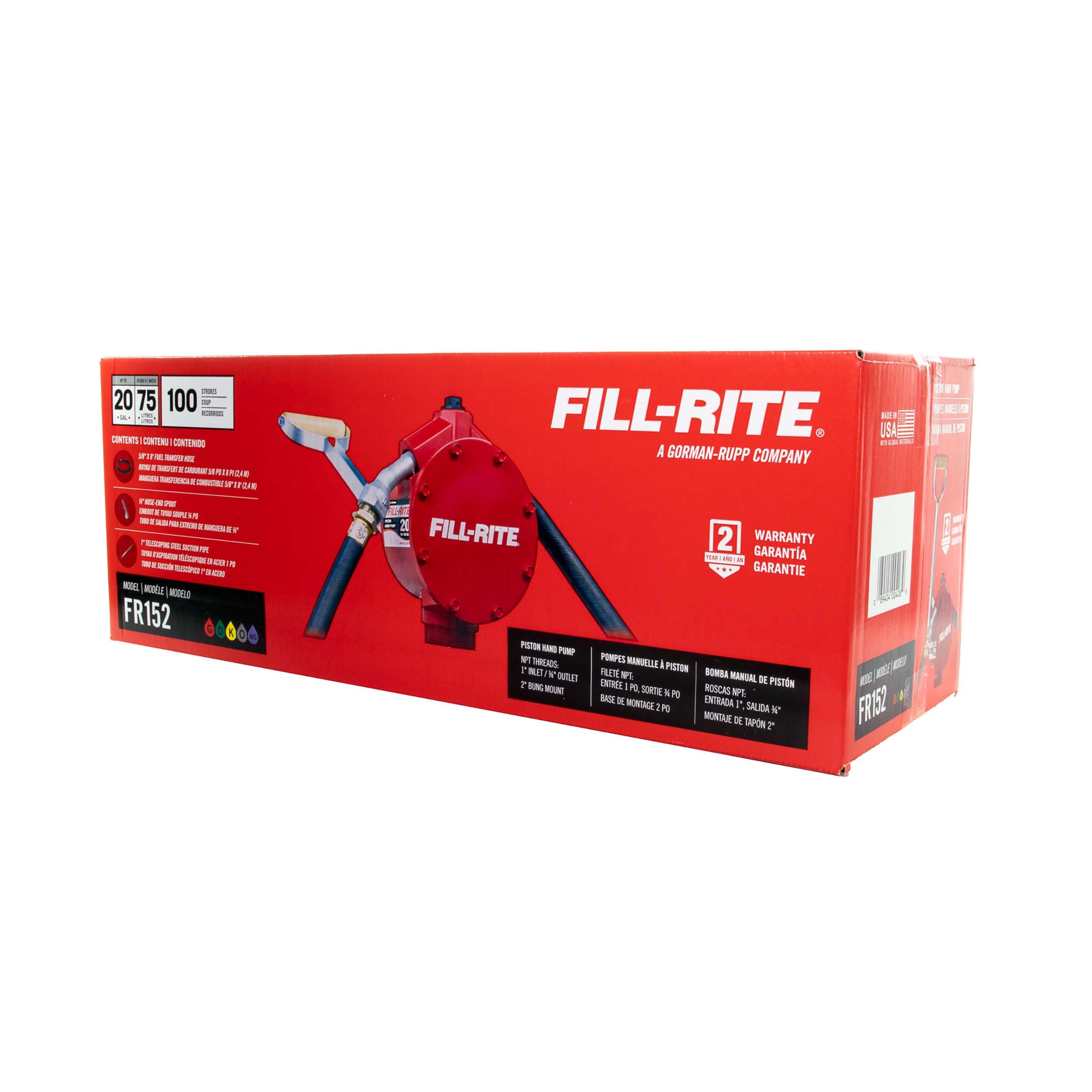 Fill-Rite FR152 anti-siphon design reduces spill risk during transfers