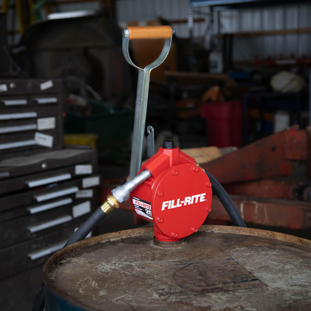 Fill-Rite FR152 padlock-compatible handle helps deter tampering during storage