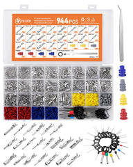 Filluck 944Pcs pin connector kit contents organized for quick repairs.