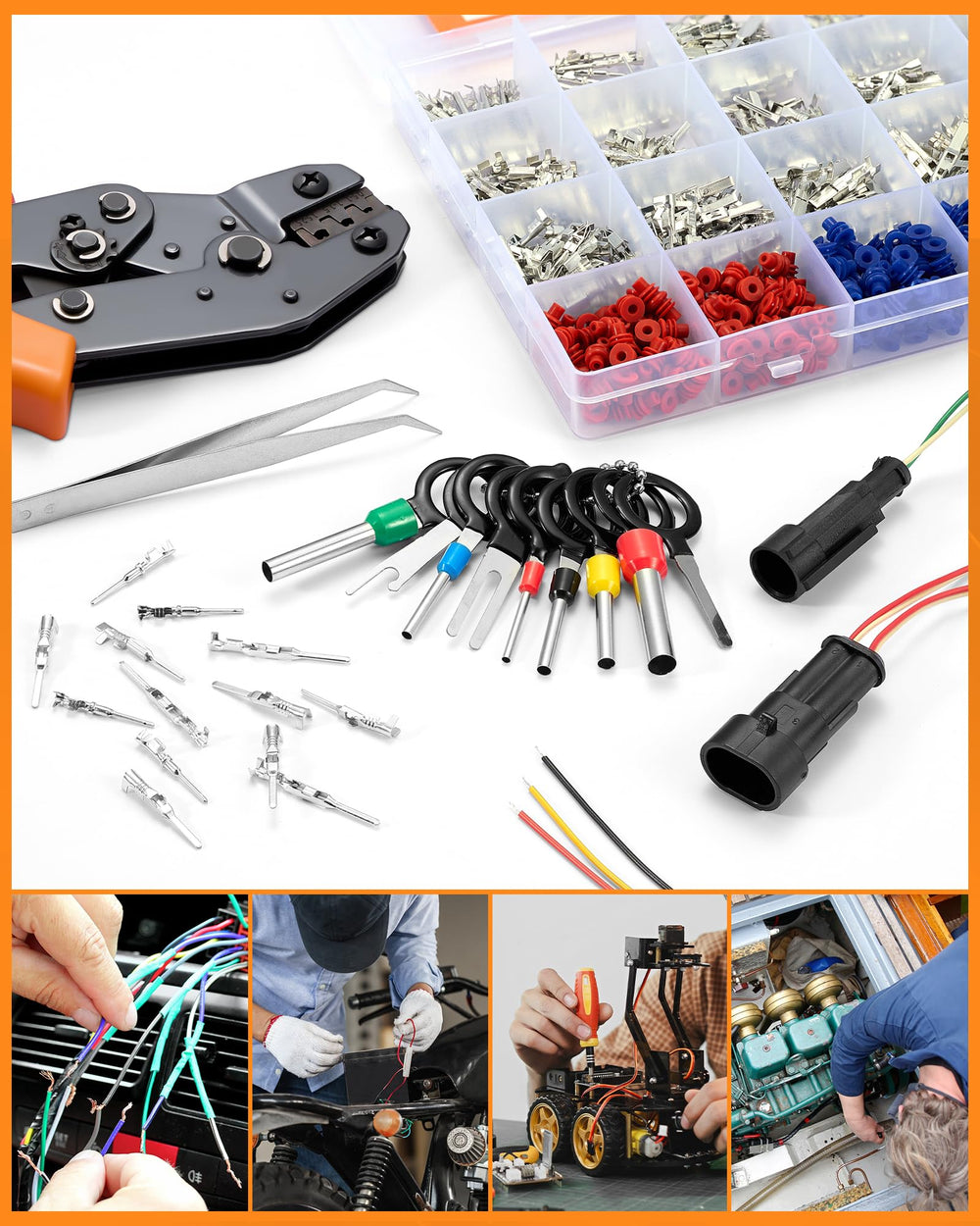 Filluck clear storage box keeps pins organized and accessible.