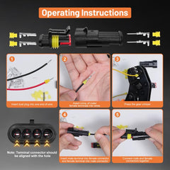 Filluck male and female terminal pairs for quick connections.