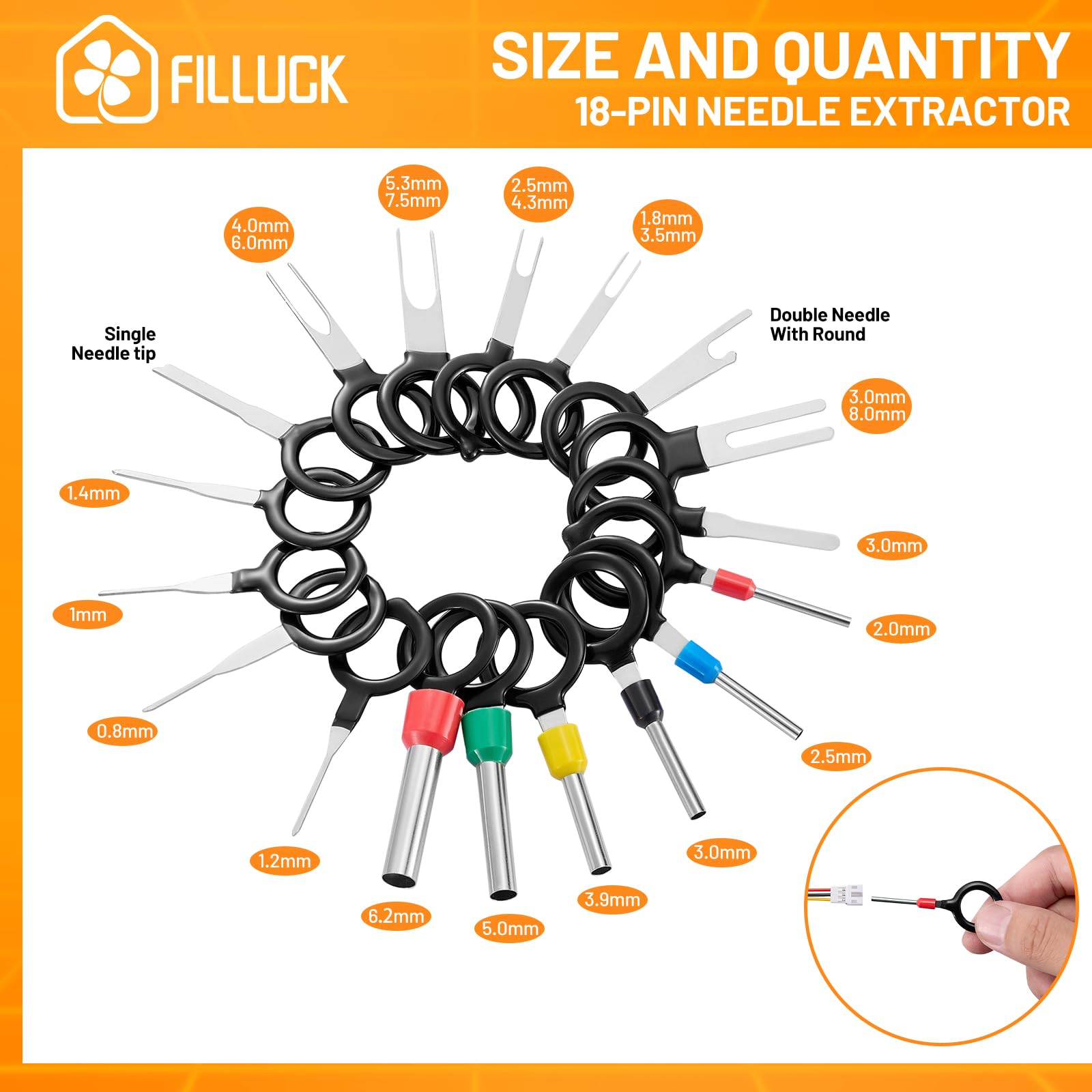 Filluck 18-pin needle extractor for precise disassembly