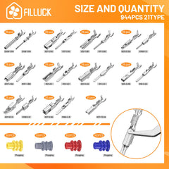 Filluck 21 types of pin terminals for versatile wiring connections
