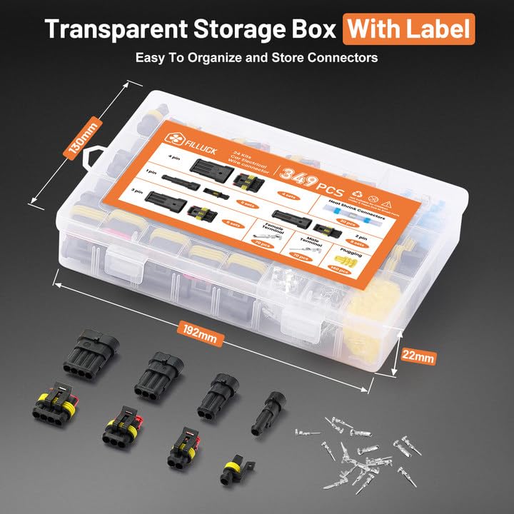 Filluck storage box keeps connectors organized for DIY projects.