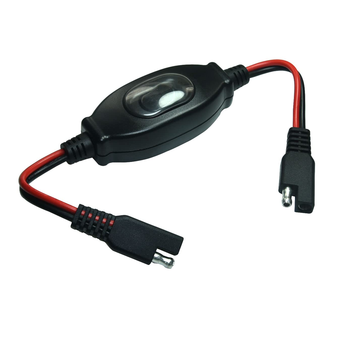 FILSHU SAE extension cable with red-black ends for solar charging and vehicle use.