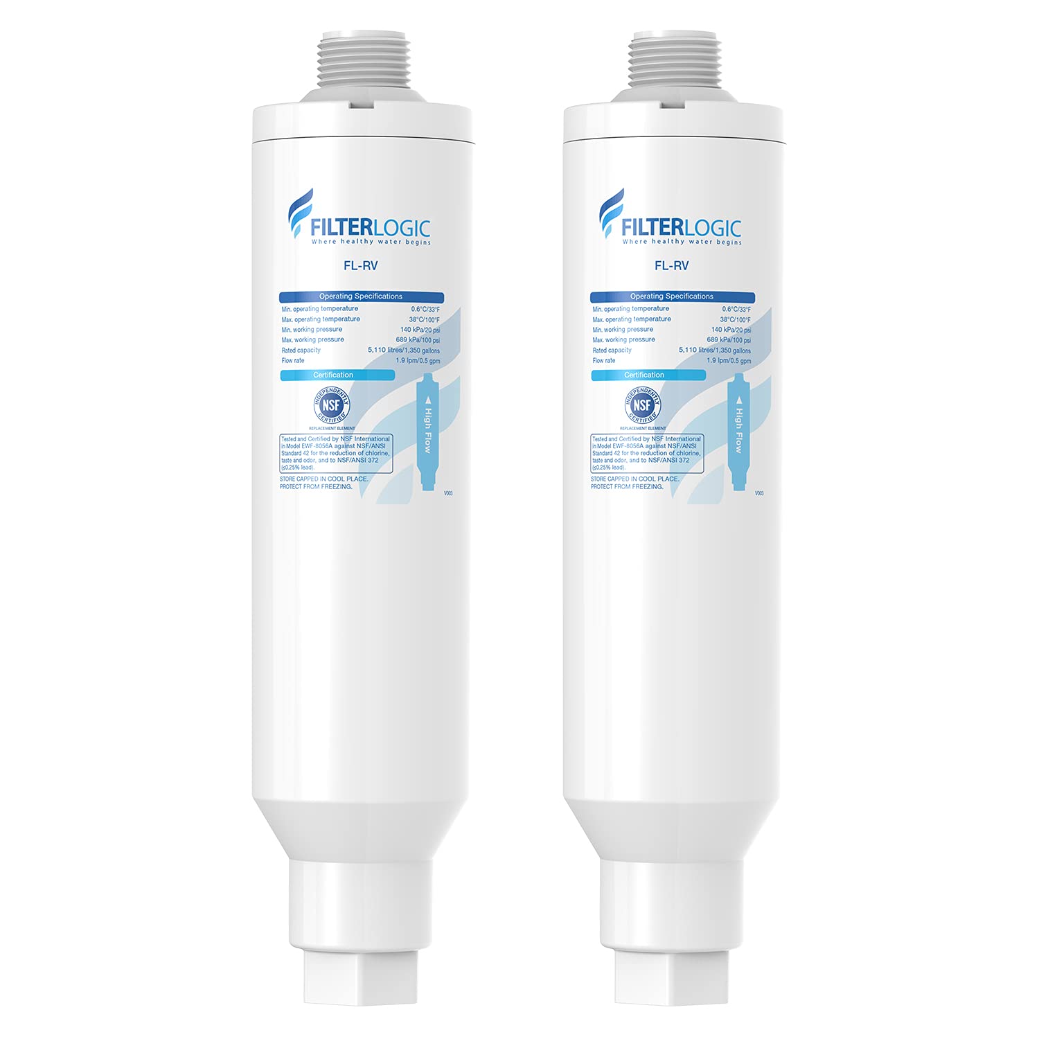 Filterlogic RV inline filter housing showcases durable design for safe drinking water.