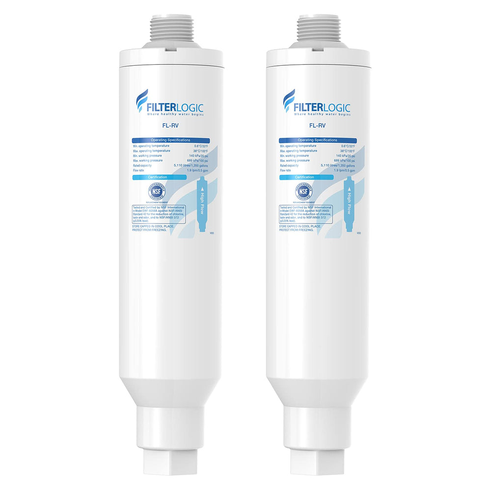 Filterlogic RV inline filter housing showcases durable design for safe drinking water.