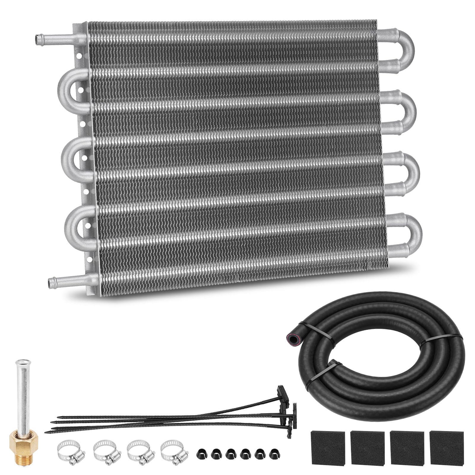 FilterUp 8Pass aluminium transmission oil cooler front view shows robust heat exchanger