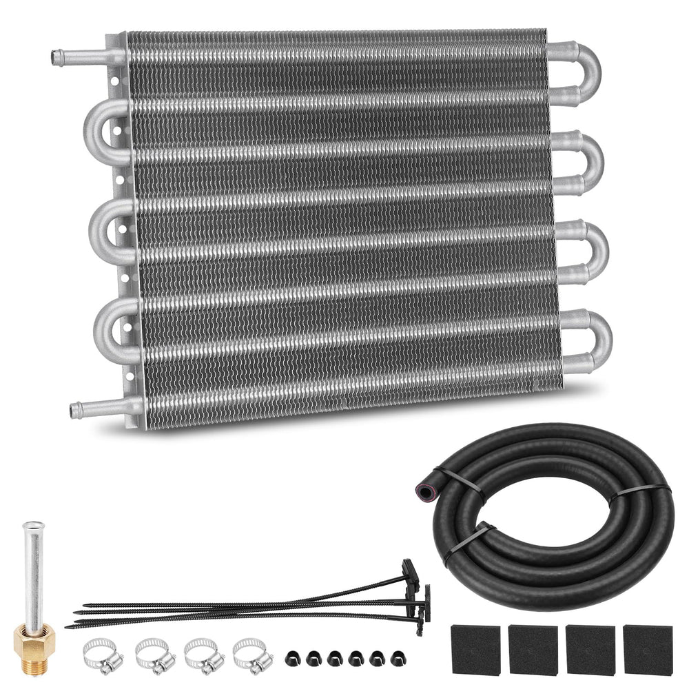 FilterUp 8Pass aluminium transmission oil cooler front view shows robust heat exchanger