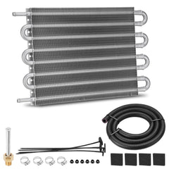 FilterUp 8Pass aluminium transmission oil cooler front view shows robust heat exchanger