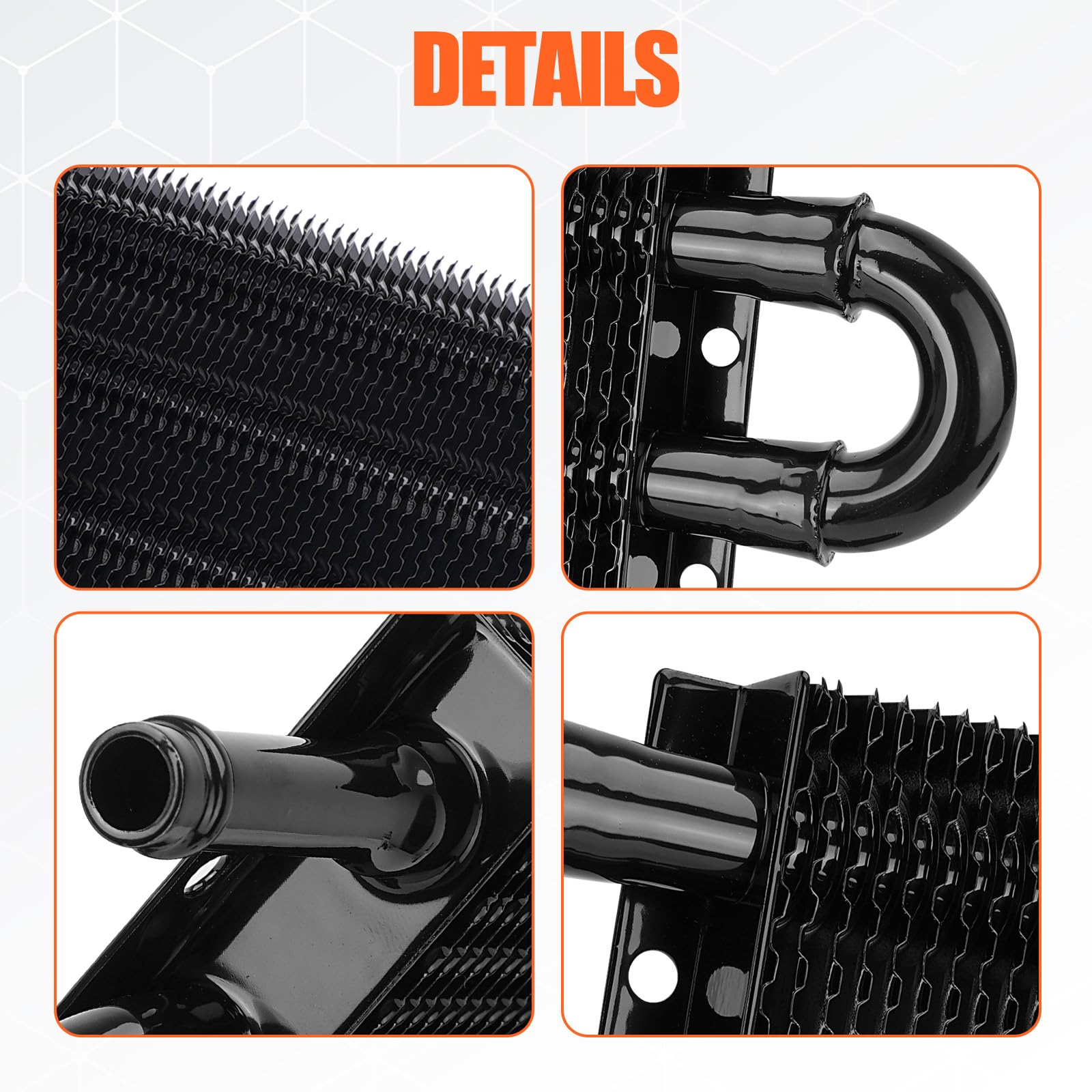 FilterUp black oil cooler body image conveying a sleek, low-profile fit