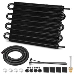 FILTERUP Upgrade 8-Pass aluminium oil cooler with fins for heat management
