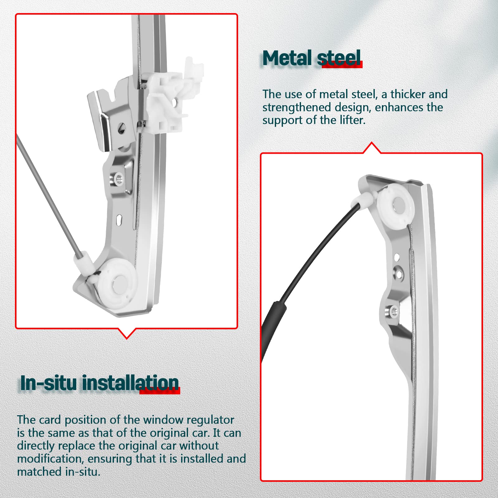 FINDAUTO durable metal regulator for long-lasting Altima window use.