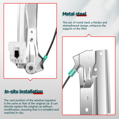 FindAuto front-left regulator side view highlights mounting points for easy alignment.