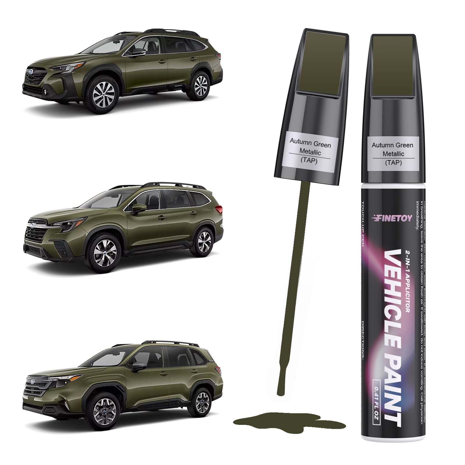 FINETOY Autumn Green Metallic TAP bottle for precise Subaru color matching on panels