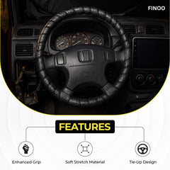 FINOO steering wheel cover protects from sun damage and wear.