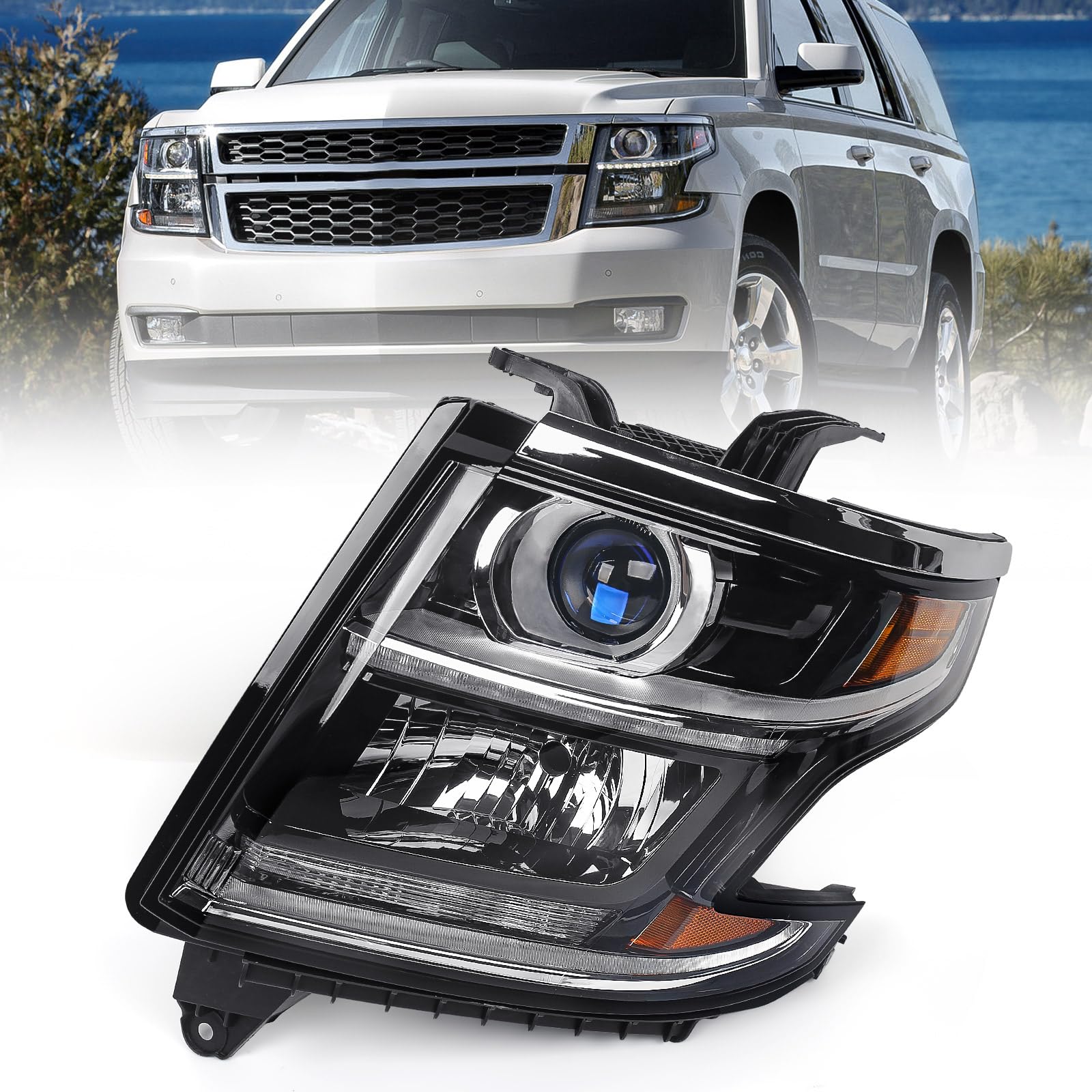 FIONE headlight for Chevy Tahoe/Suburban left driver side with precise fit and design