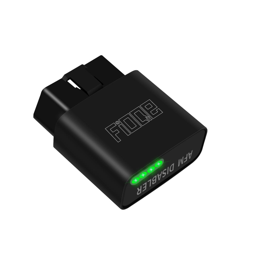 FIOQE AFM Disabler front view shows plug-and-play design for quick setup.