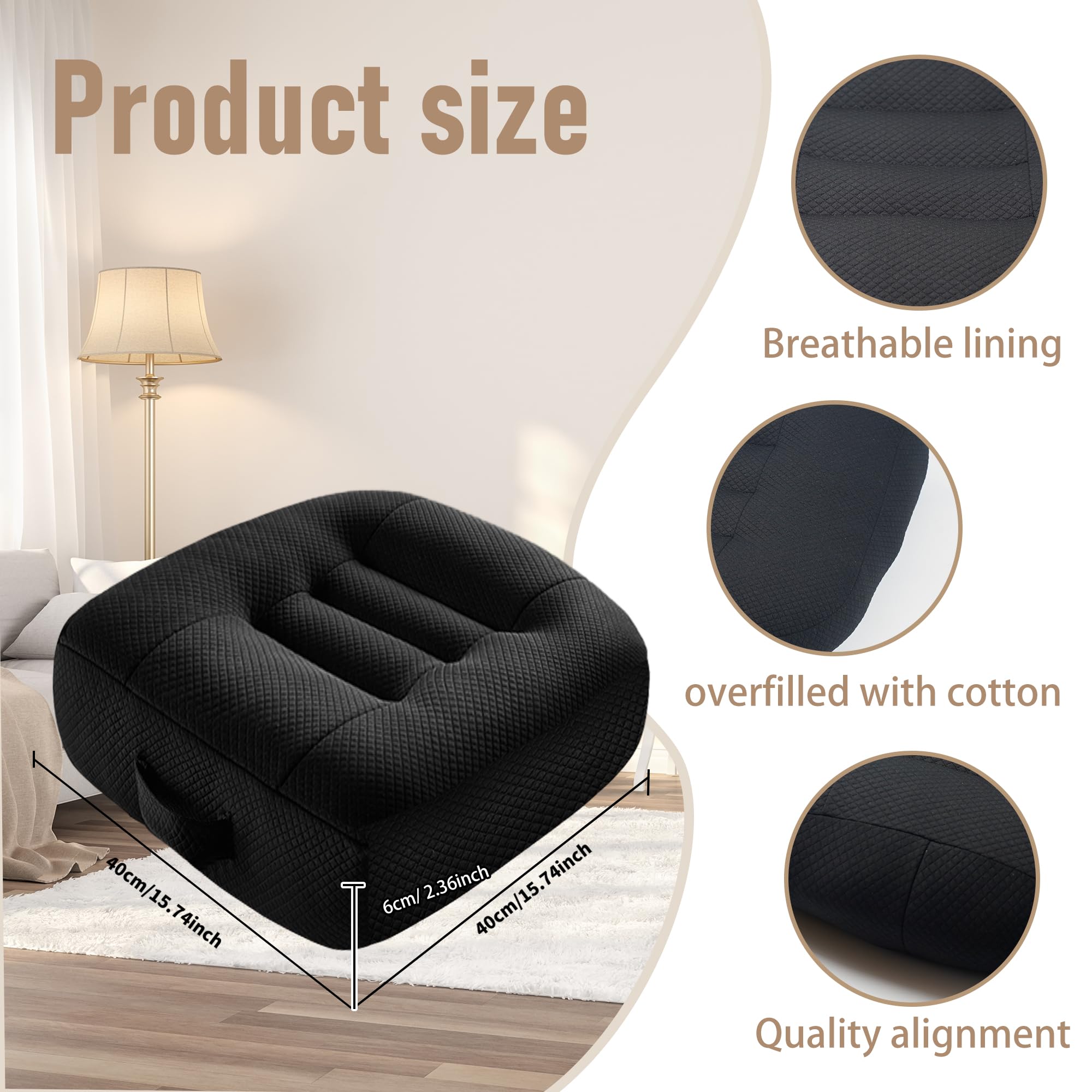 Fioqe car booster seat cushion fully-expanded height and posture support for a range of activities